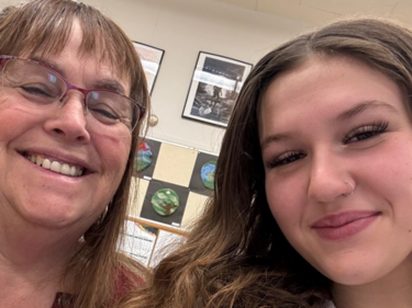 Elder and student selfie