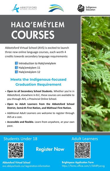 Poster to register for Halq'emeylem