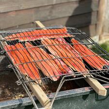 Prepared salmon, ready to be cooked